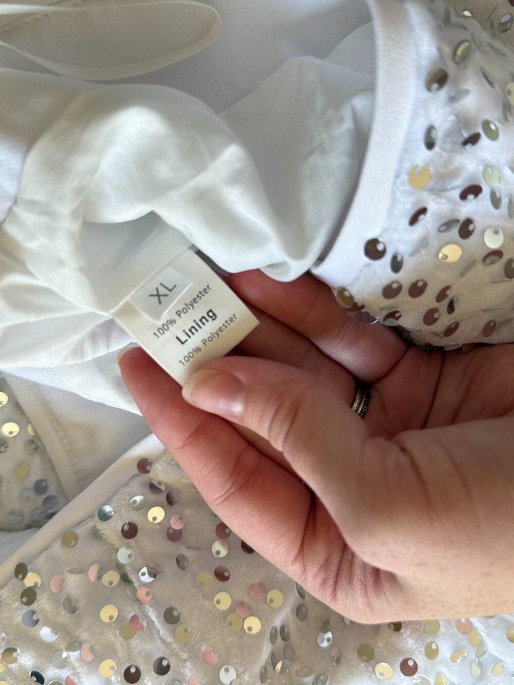 White Sequin mini skirt